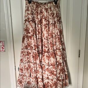 Pink Tiered Maxi Skirt for Casual Resort Wear